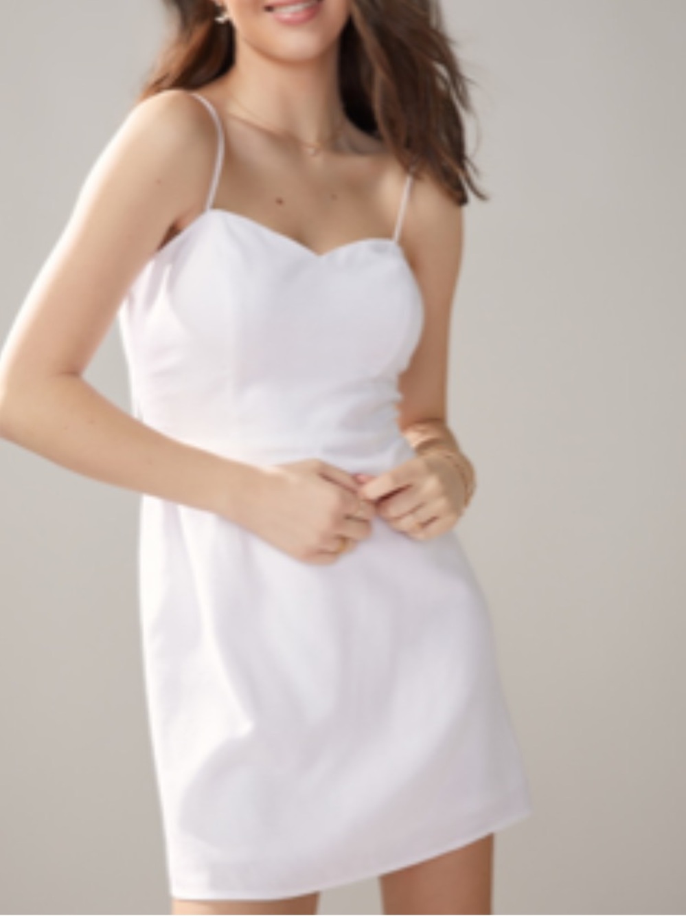 NWT- Francesca’s white linen mini dress size M